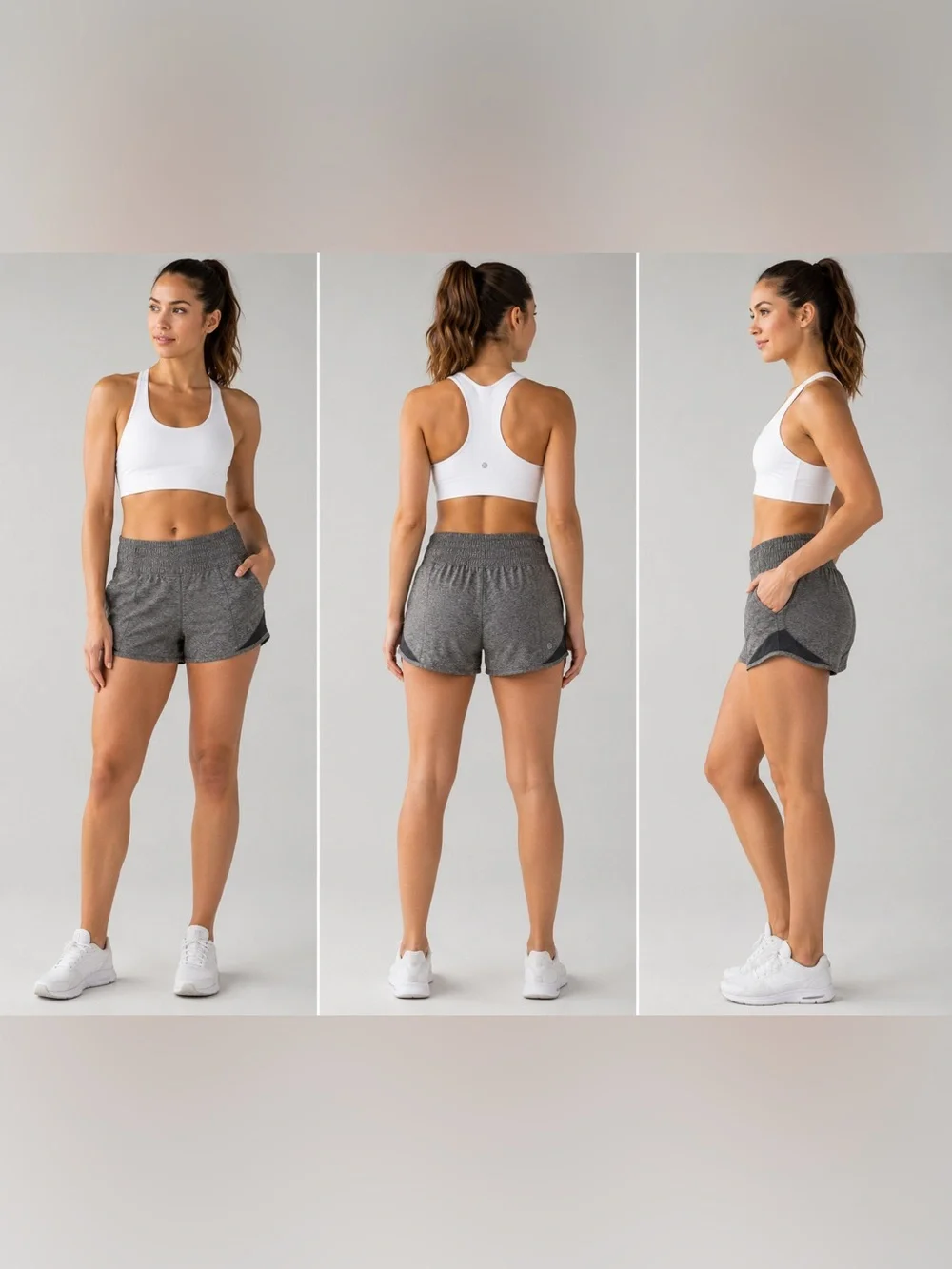 Lululemon Gray Lined Running Shorts Size 4